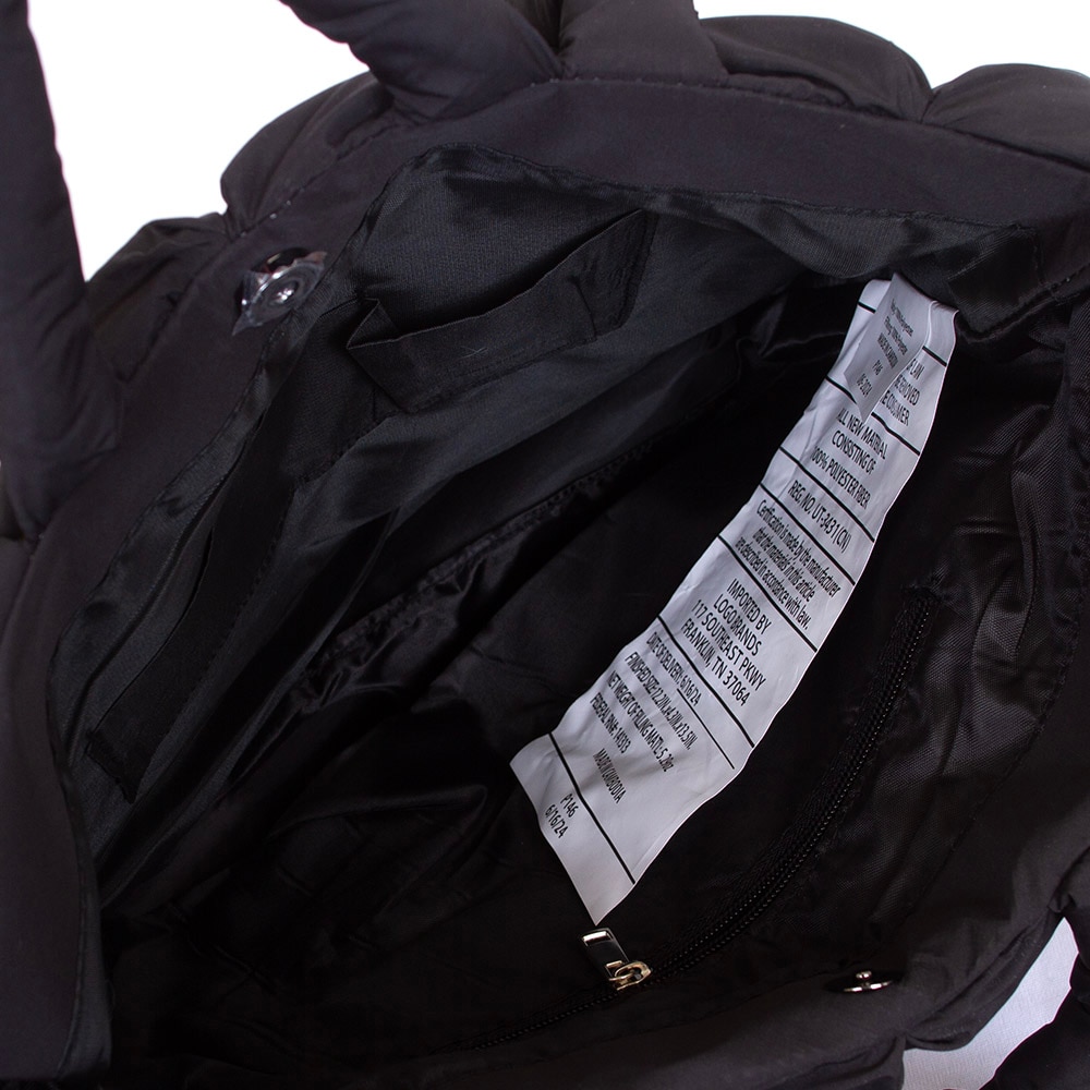 O Wings, Logo Brand, Black, Tote, Accessories, Unisex, 14"x6"x14", Quilted, 2 handle, 817402